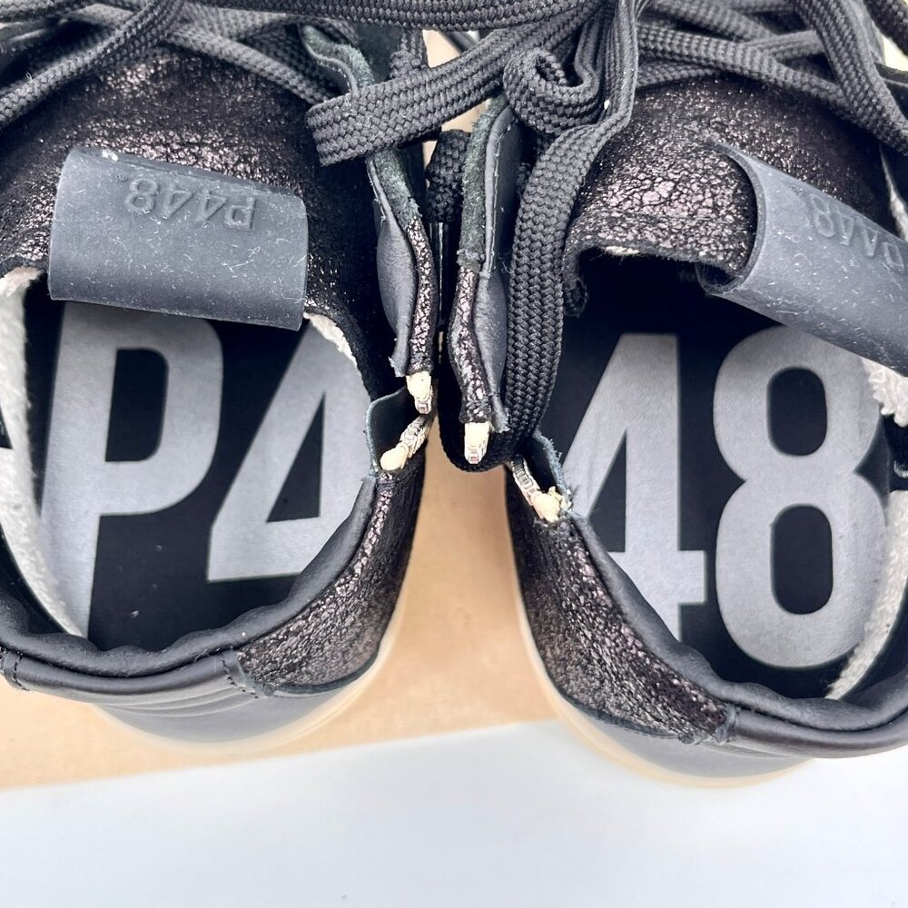 P448 Skate High‑Top Sneaker Size 38 Cracked Leather/Black Rubber Sole - Picture 8 of 16
